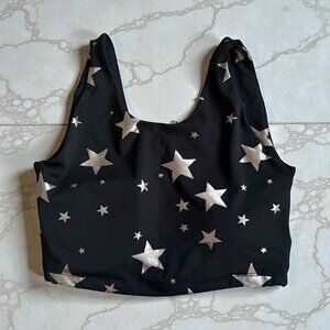 LIVE WELL ACTIVE Black Silver Star Workout Bra Size XS